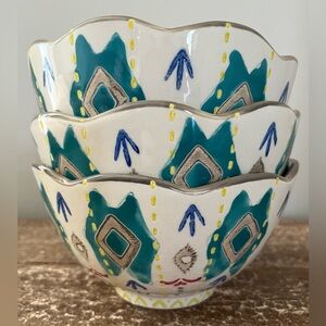 Southwest Aztec Boho Hand-Painted Bowls
